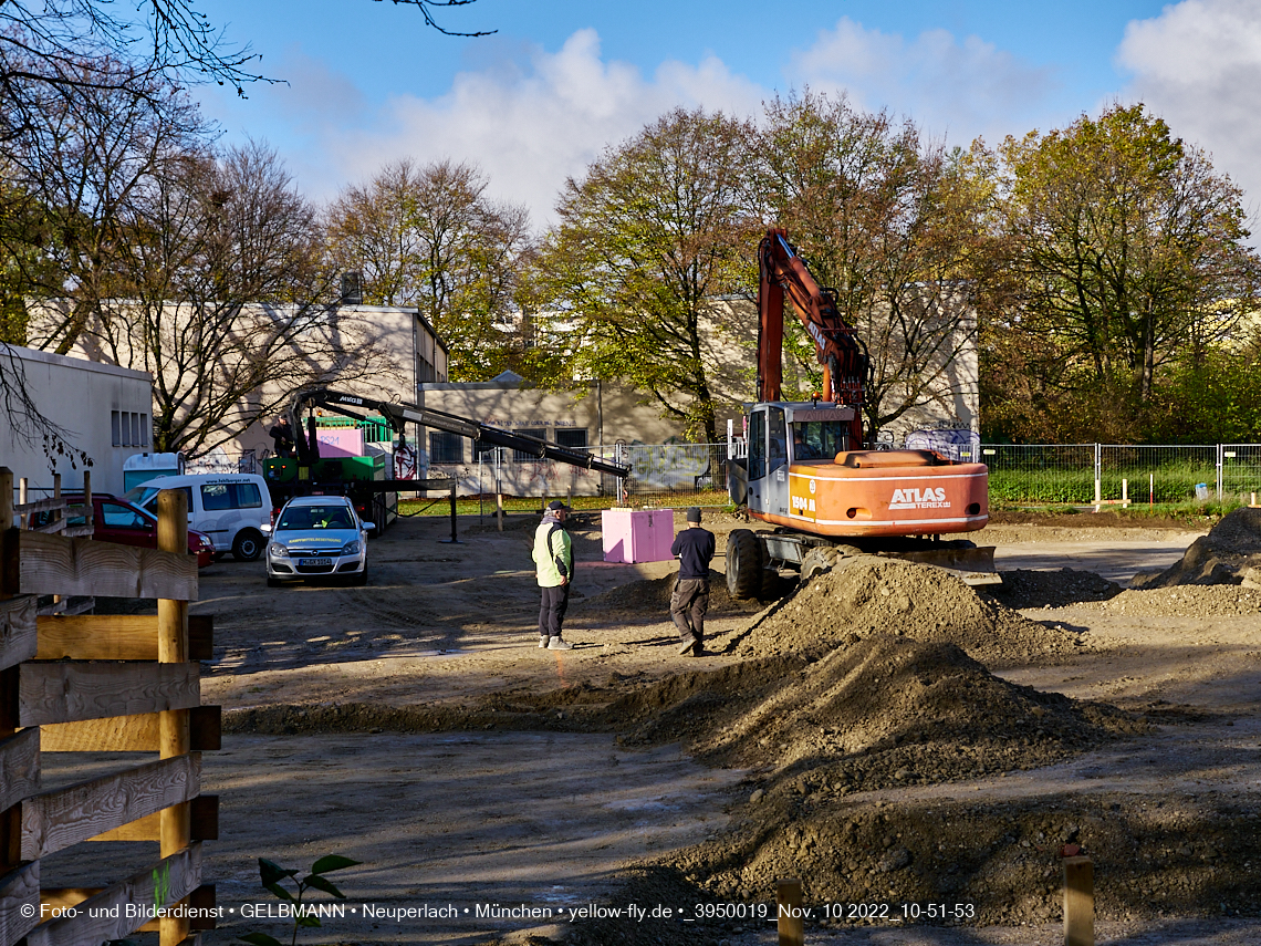 10.11.2022 - Baustelle an der Quiddestraße Haus für Kinder in Neuperlach